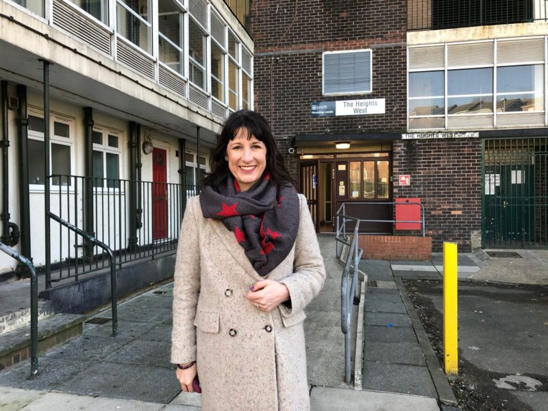 Rachel Reeves MP outside The Heights West